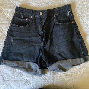 Black mom denim shorts